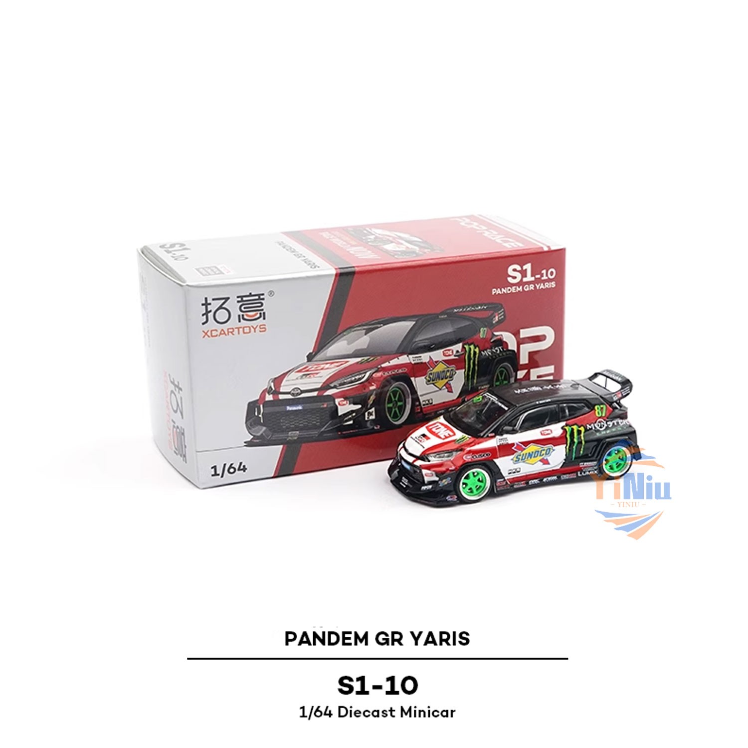 1/64 Yaris Monster Energy Diecast Car Model – Miniature Alloy Collectible