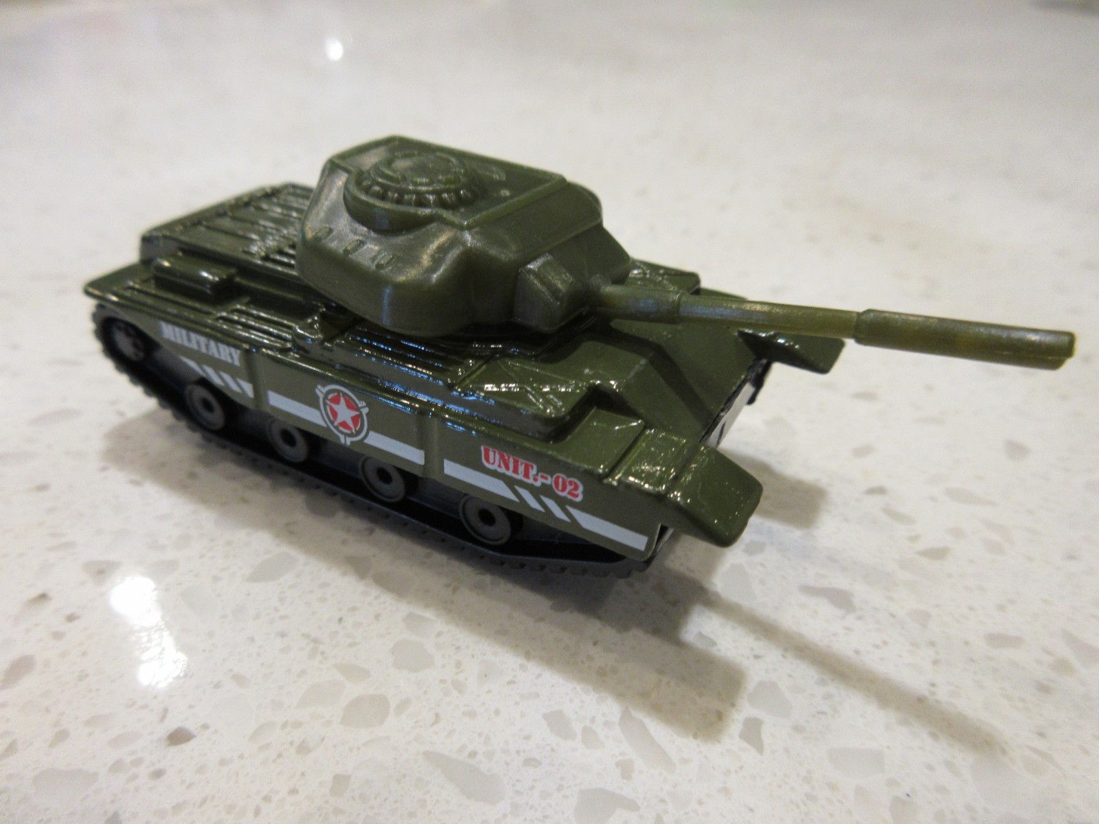 Turbo Wheels Military Action Vehicle Army Tank OD Green Diecast 1:64 Toy Car