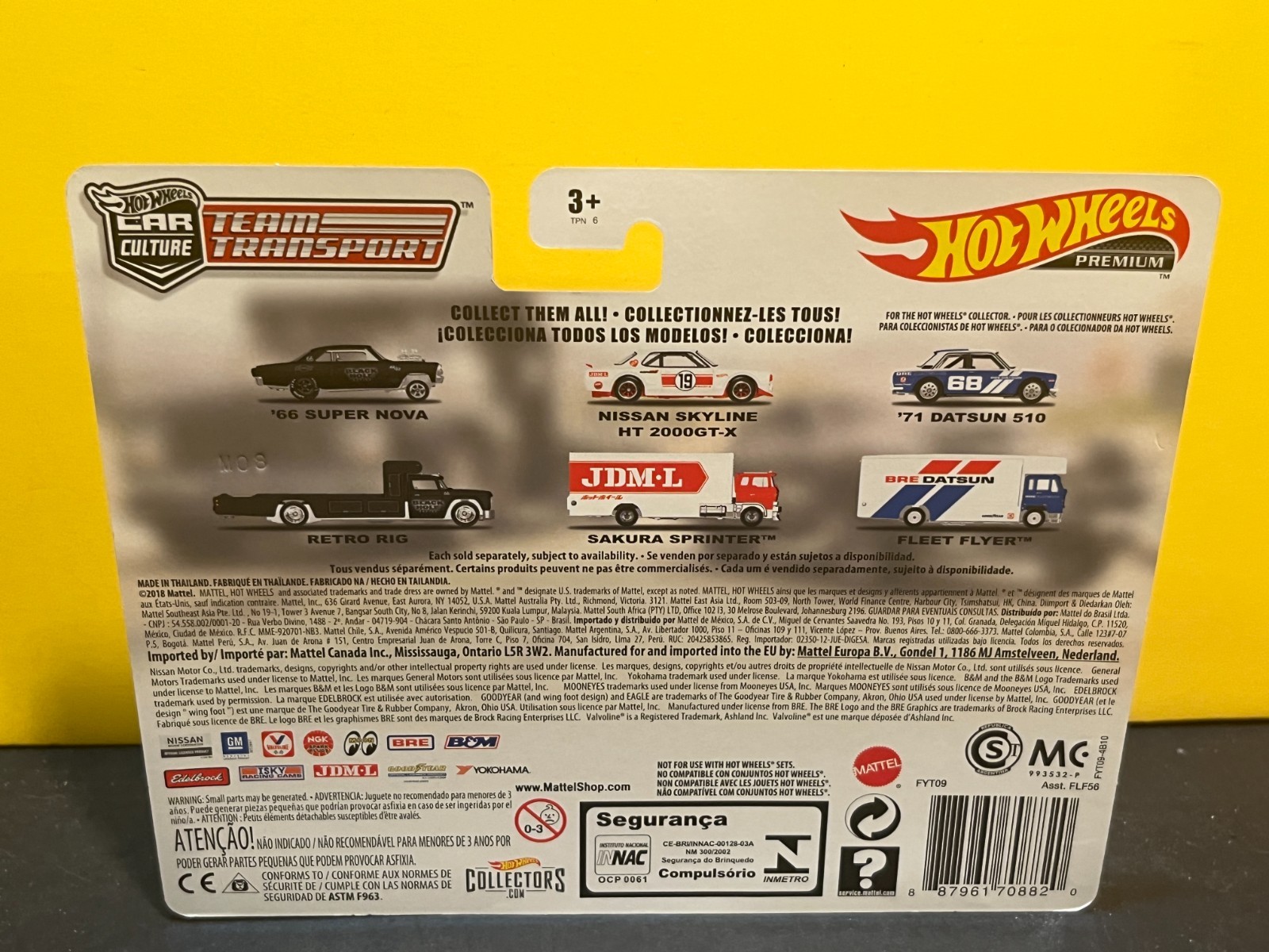 1/64 HOT WHEELS TEAM TRANSPORT PREMIUM 1966 CHEVROLET NOVA & RETRO RIG BLACK
