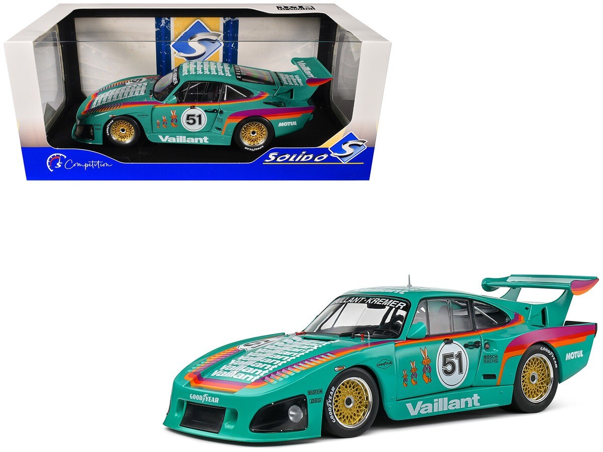 SOLIDO 1977 PORSCHE 935 K3 #51 1/18 DIECAST CAR VAILLANT GREEN S1807205