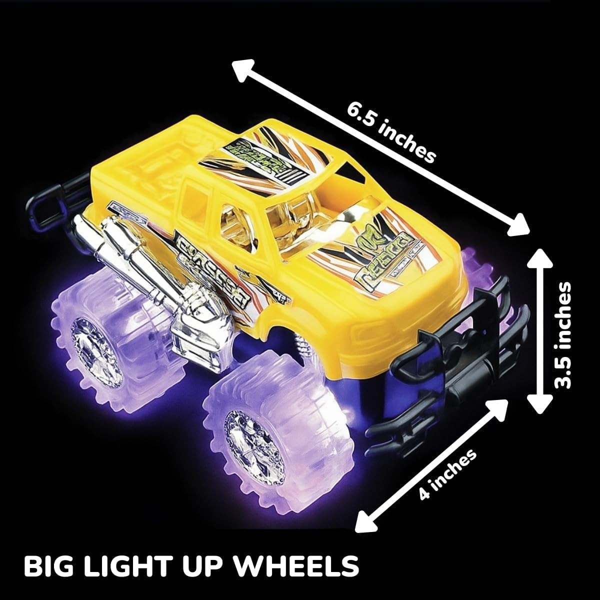 Push-&-Go Light-Up Monster Trucks: Fun Battery-Included Toy Set for Toddlers
