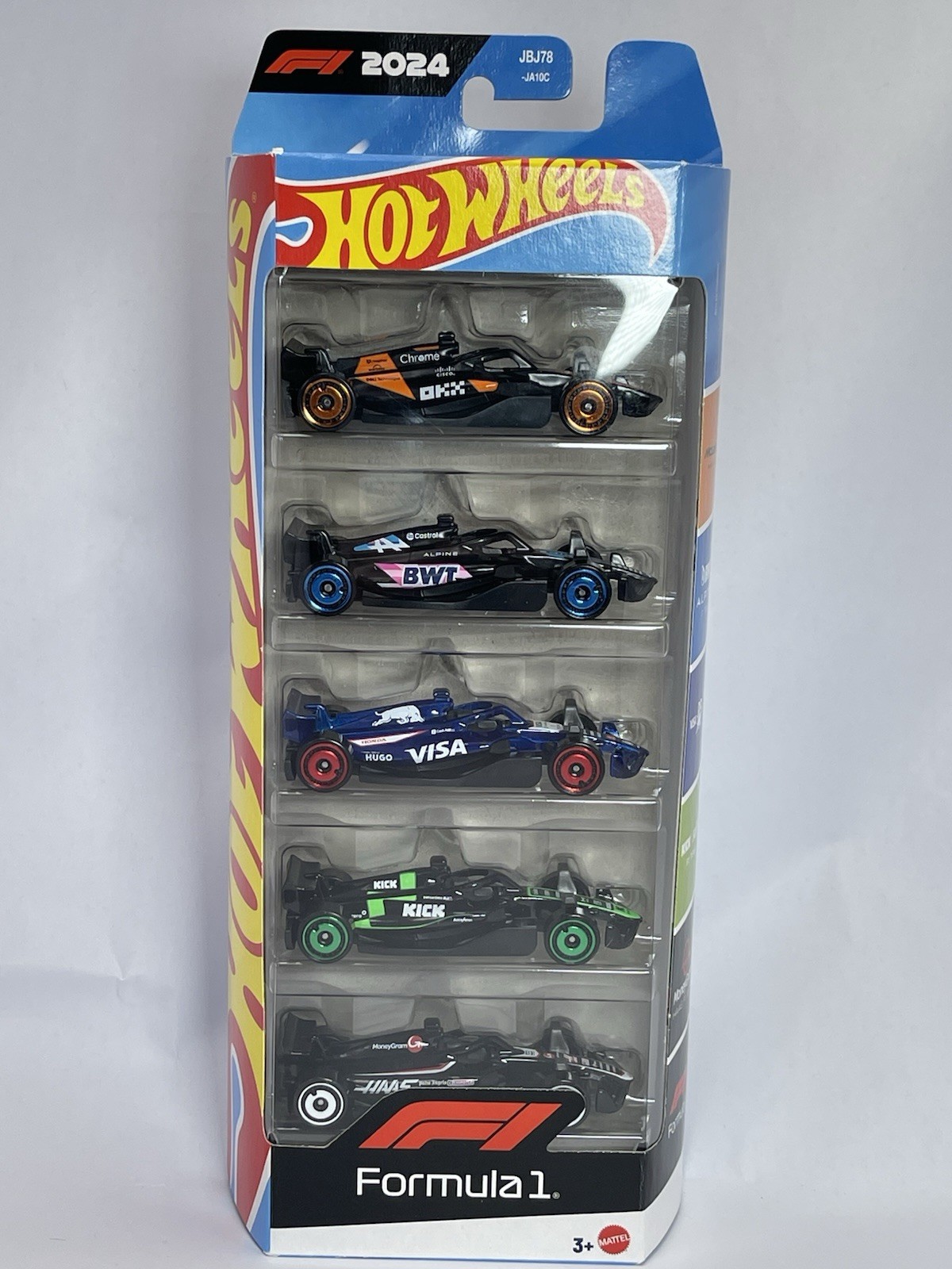 2024 Hot Wheels F1 Formula One 5 Pack McLaren Alpine Visa Red Bull Sauber Haas