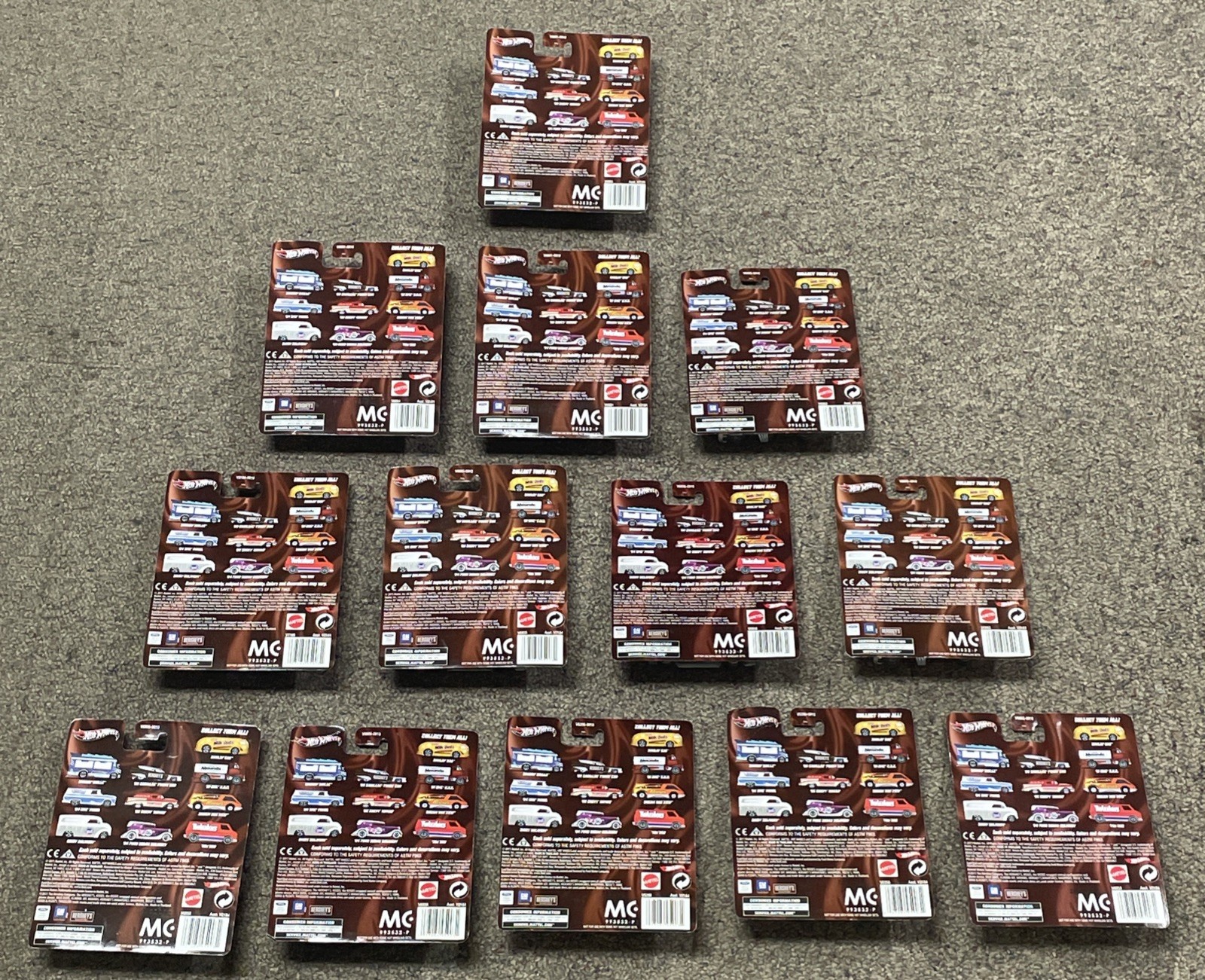 Lot of 13 Hot Wheels 3 Hershey’s 2 mini 2 York 2 Milk Dud 3 Almond Joy 1 Mounds