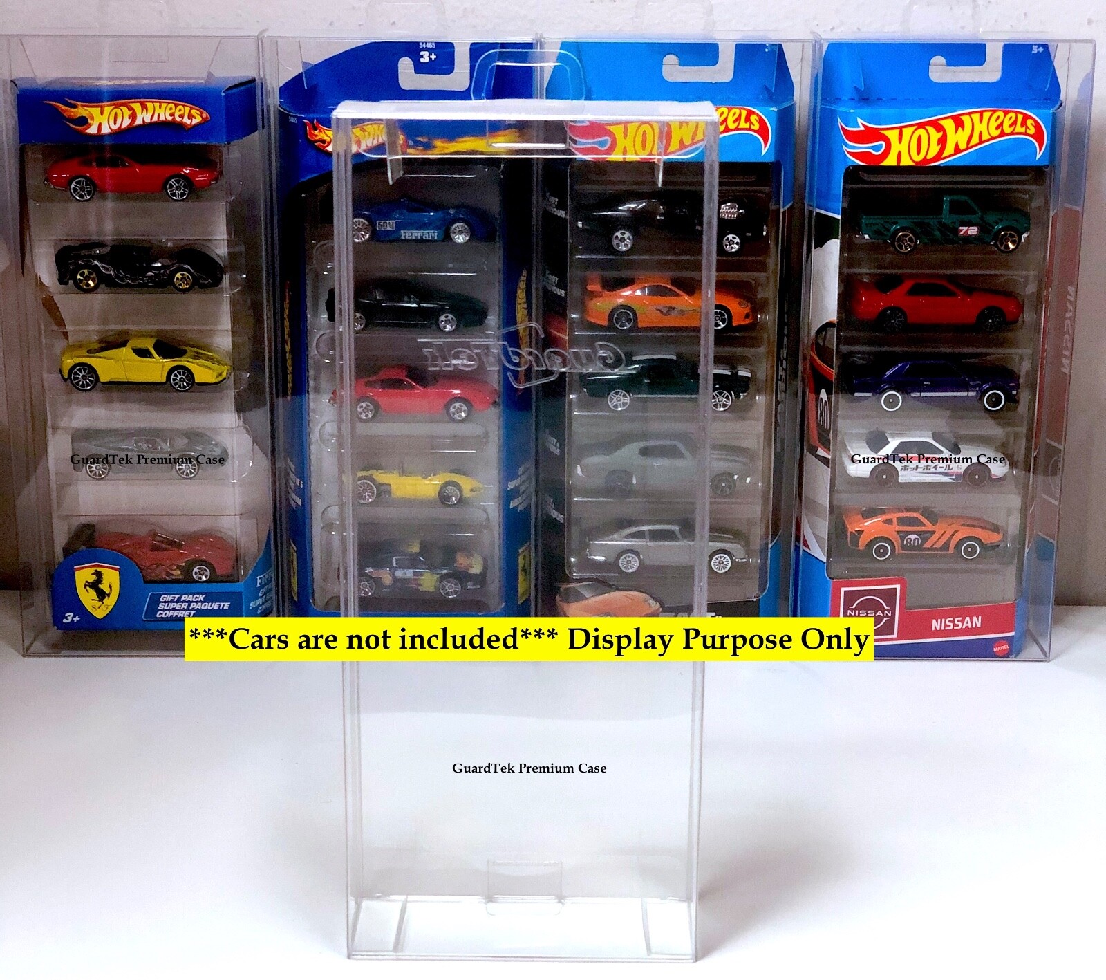 Guardtek Protector Case Display Fits Hot Wheels Nissan 5 Pack Box Set (5 pcs)