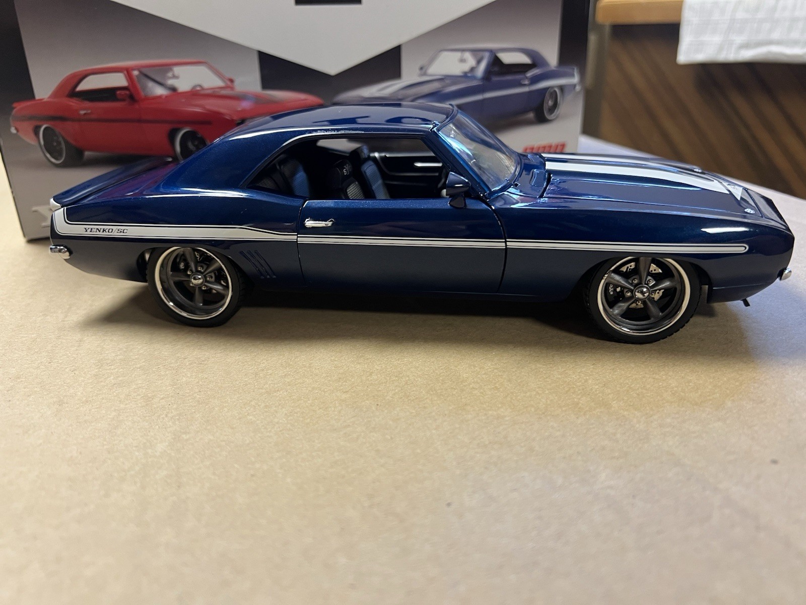 1/18, 1969 CAMARO YENKO/SC STREET FIGHTER IN BLUE, #28 OF 996.