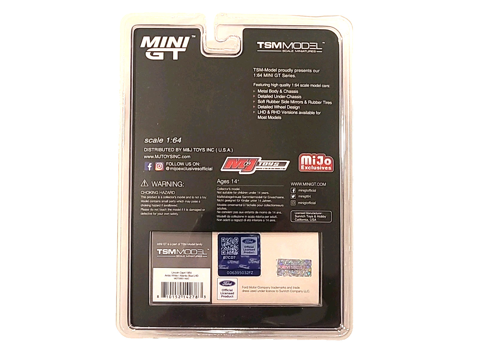 1:64 Mini GT 1954 Lincoln Capri MGT00631 Chase Car
