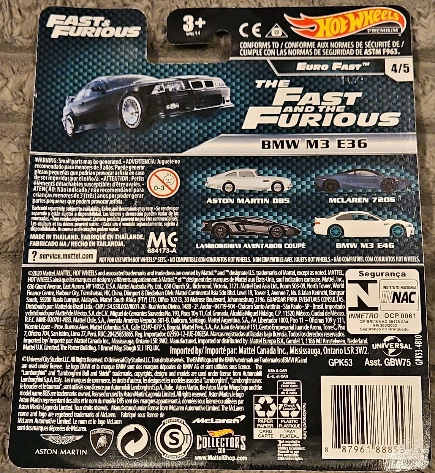 Hot Wheels Fast & Furious BMW M3 E36 Black 1:64 Diecast Car 2020 Unopened