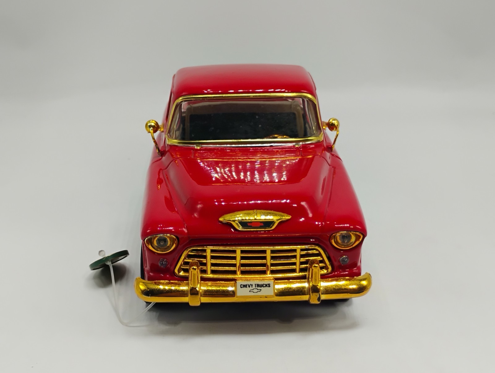 RARE Sunnyside 1:24 Scale Red 1955 Chevy Pickup Lowrider w/ Gold Dayton’s & Trim