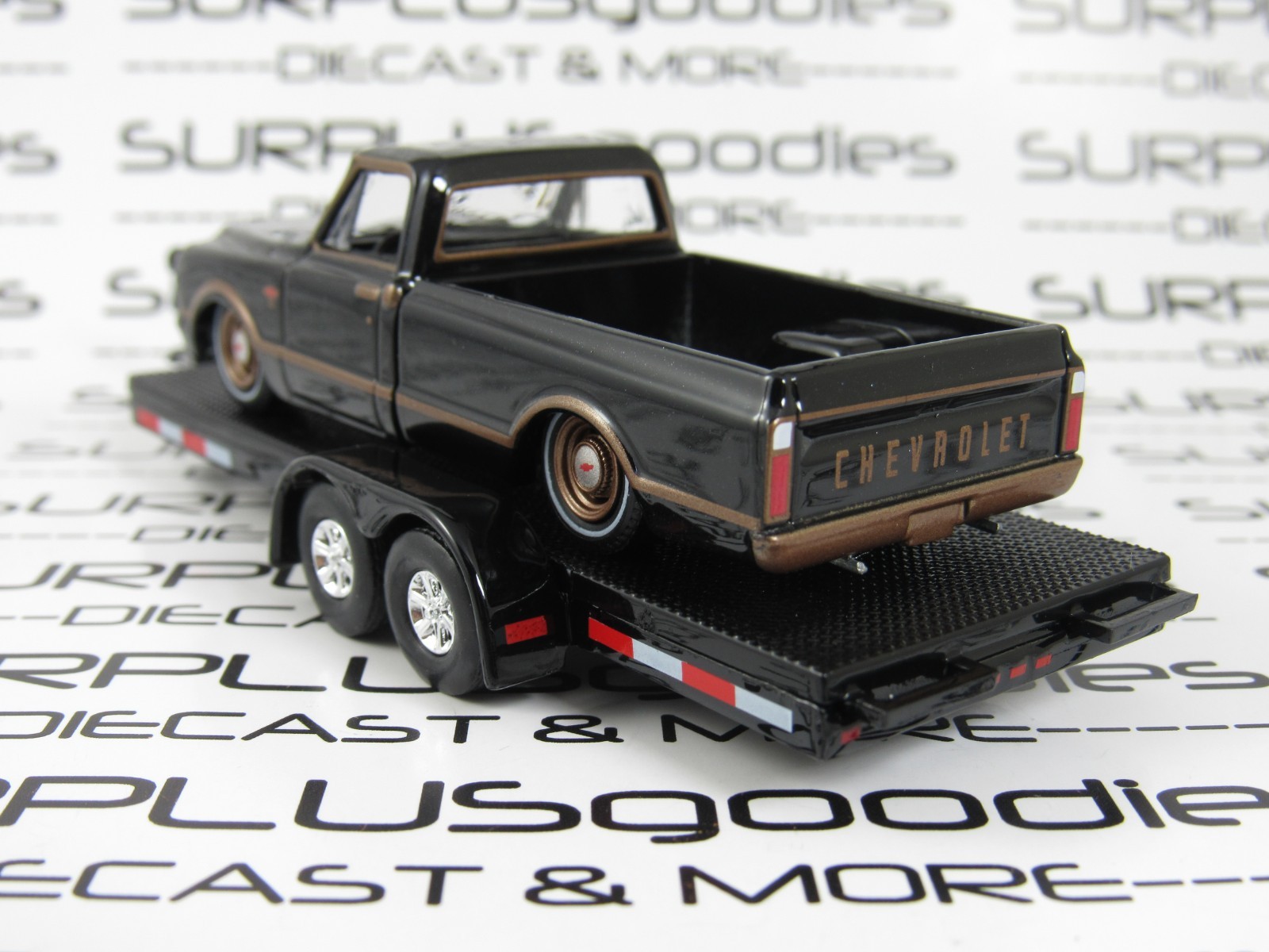 Greenlight LOOSE Trailer Queen: Lowrider 1972 CHEVROLET C10 C-10 w/Car Trailer