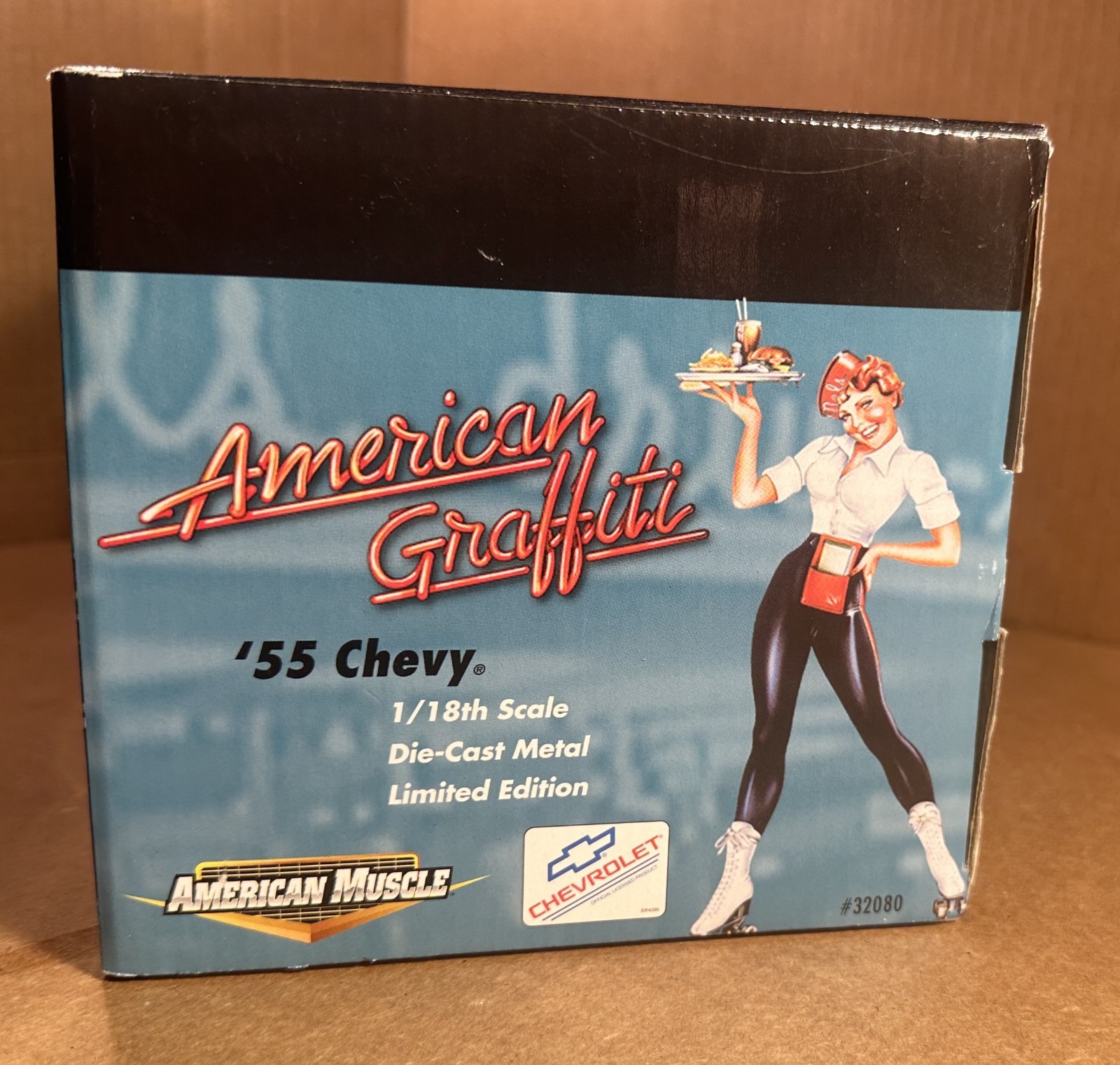 ERTL 1/18 1955 Chevrolet Hot Rod Coupe, Black, From American Graffiti Movie