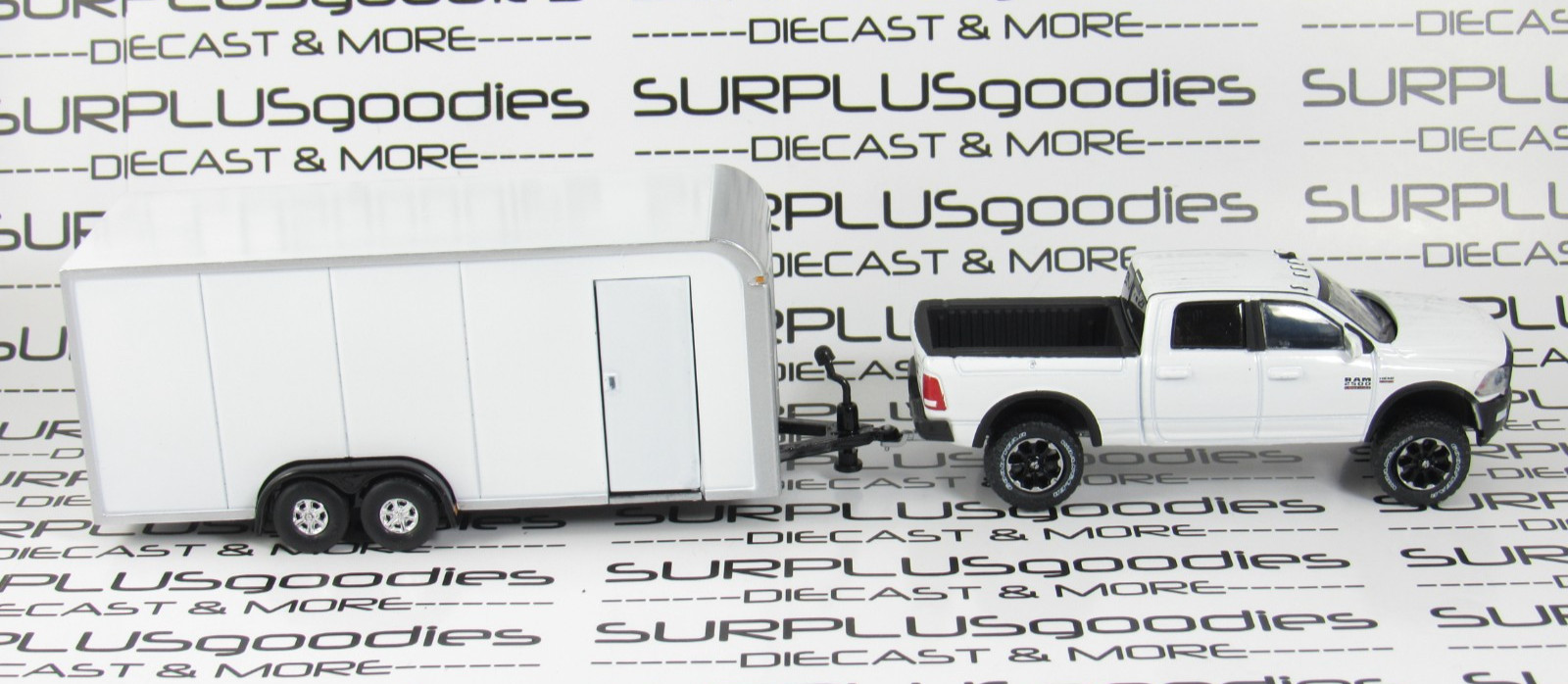 Greenlight LOOSE White 2017 DODGE RAM 2500 POWER WAGON w/White Enclosed Trailer