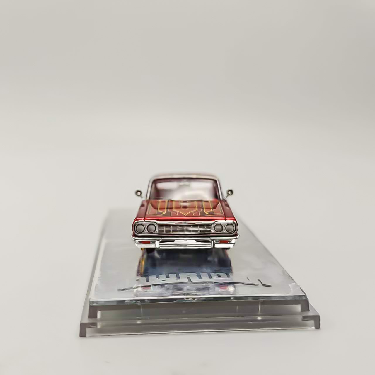 97M 1:64 Corona Red Impala SS 1964 Lowrider Hydraulic Chassis Diecast Model Car