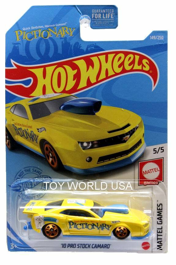 2021 Hot Wheels #149 Mattel Games ’10 Pro Stock Camaro Pictionary