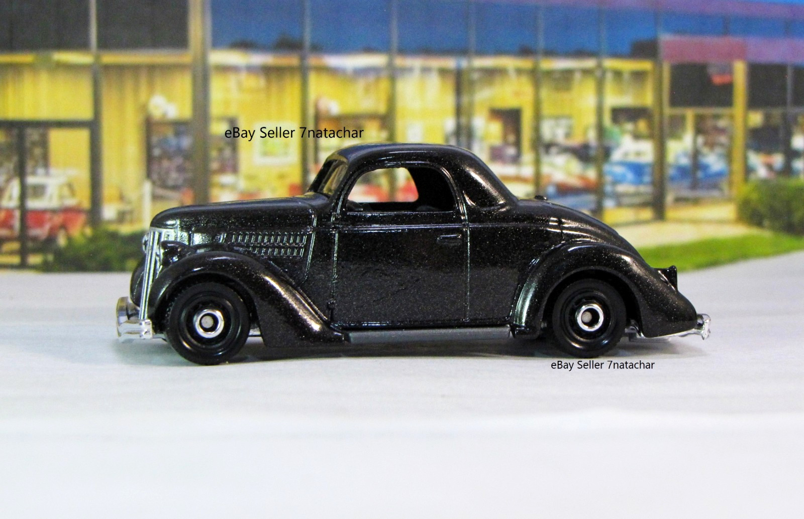 1936 Ford Coupe Flathead V8 Stock Black Metal Model 1/64 Scale I
