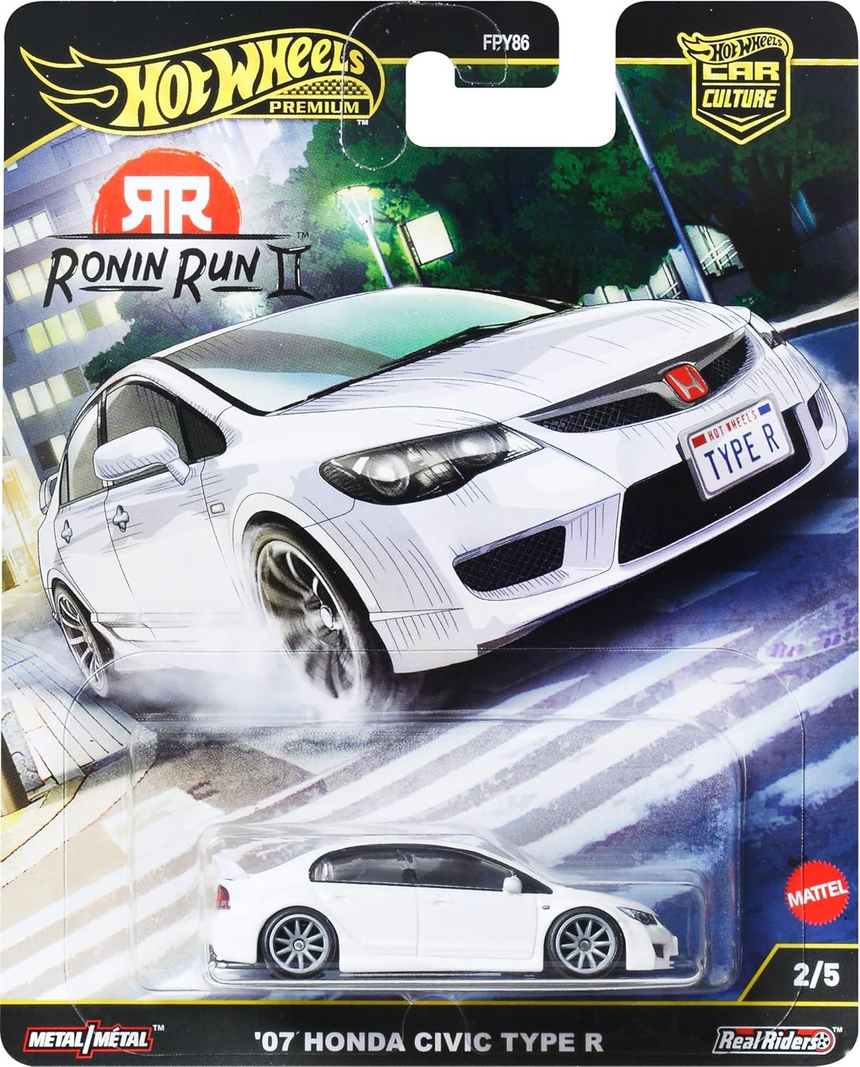 Hot Wheels Premium Ronin Run 2 Honda Civic FD2 Type R 1:64 Scale Vehicle