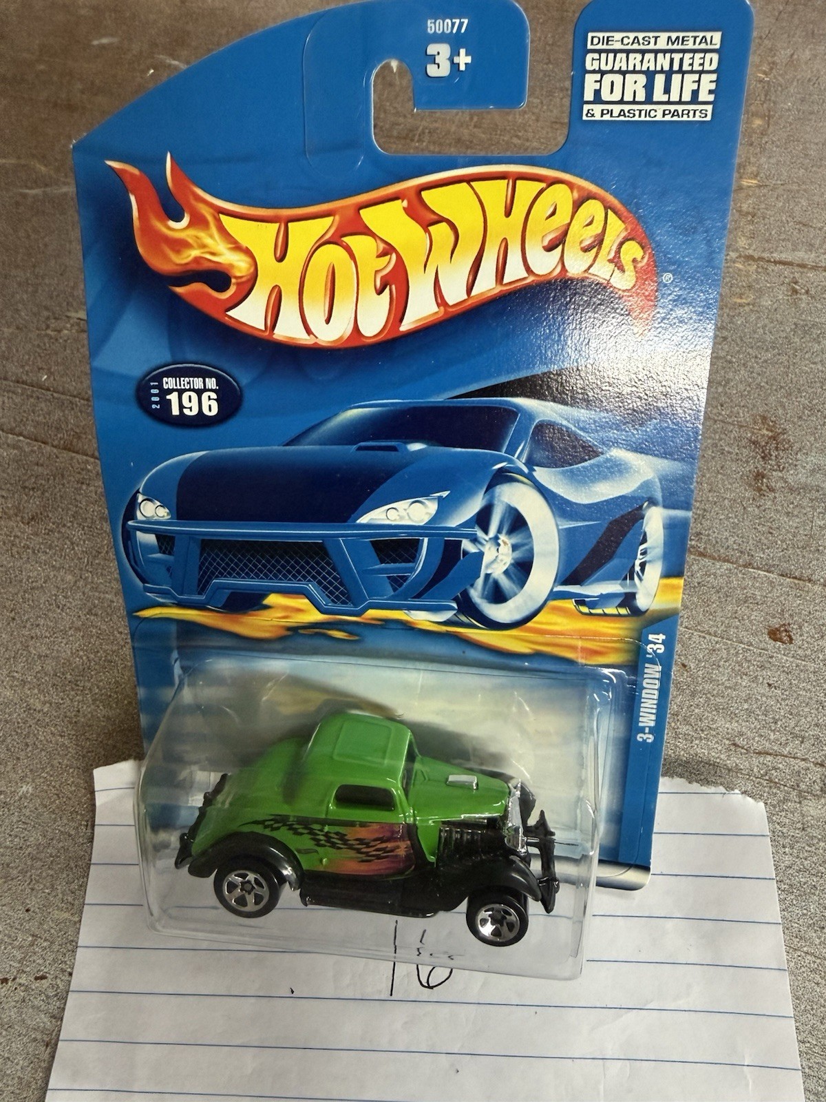 3-Window ’34 Hot Wheels 196 Green Diecast Car 1:64 2001