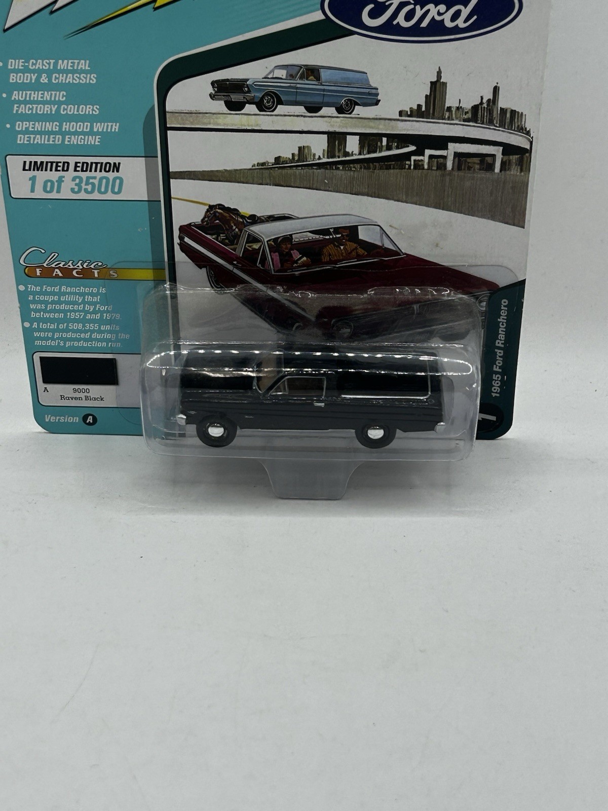 JOHNNY LIGHTNING 50 YEARS 1965 Ford Ranchero Release 1 Black New Y14