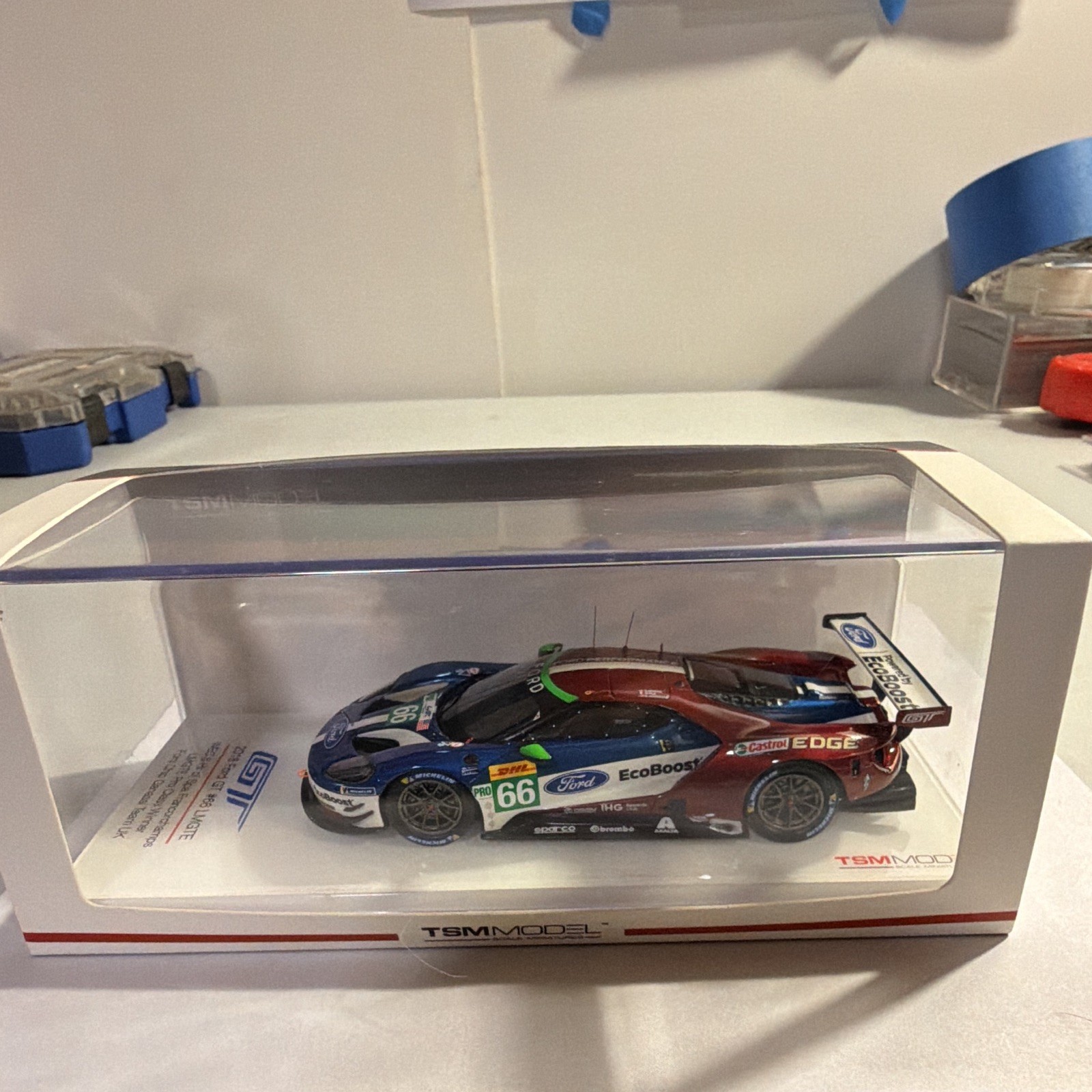 TSM Model 1:43 2018 Ford GT #66 LMGTE WEC 6Hr Spa Diecast w/ Case Stand