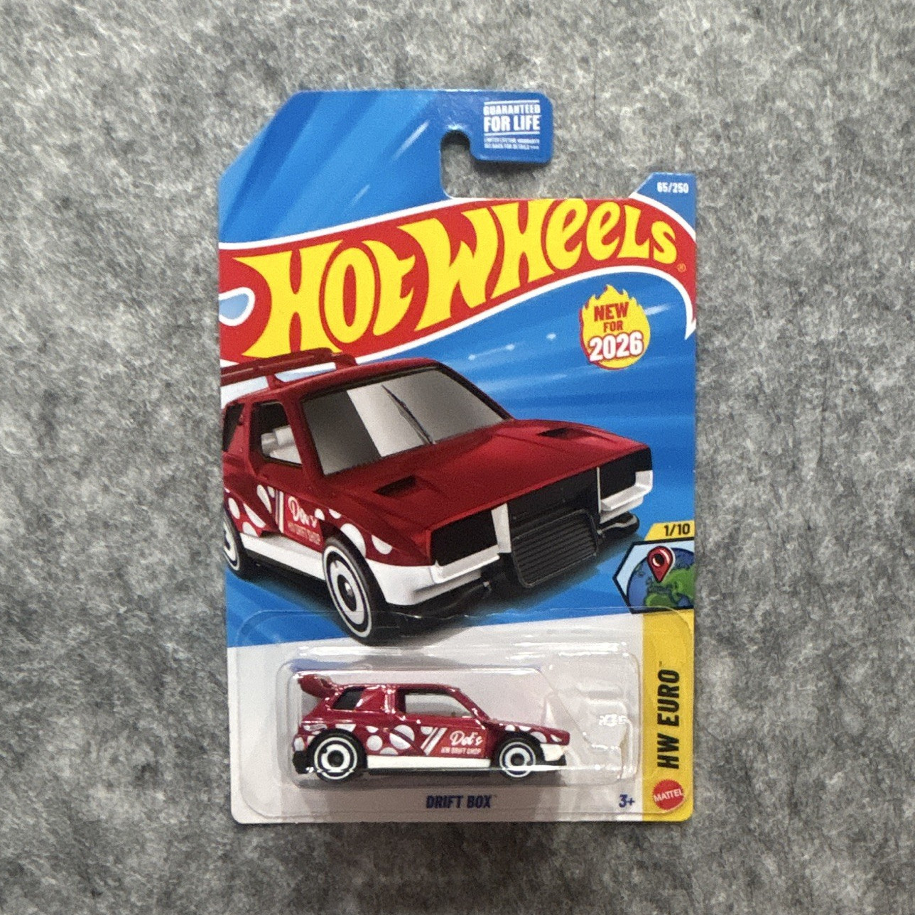Hot Wheels 1:64 Drift Box HW Euro Red/White Diecast Car 2026 Unopened