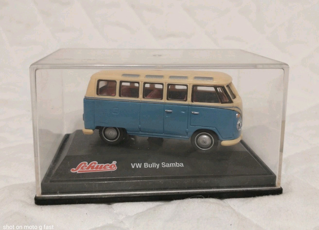 Schuco Junior Line 1/72nd Scale Light Blue and White VW Bully Samba Diecast Van