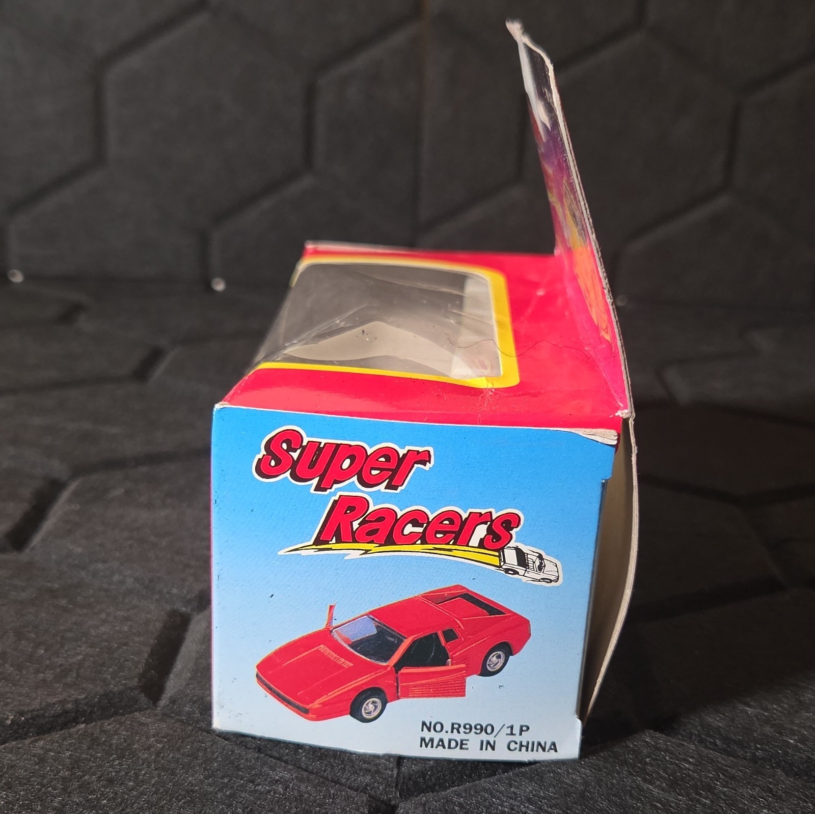 Super Racers Blue Diecast Car Pull Back Action Opening Doors
