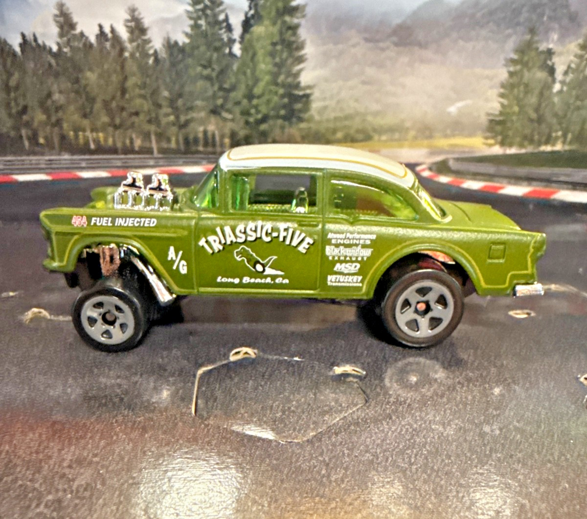 Hot Wheels ’55 Chevy Bel Air Gasser #043 HW ’22 Chevy Bel Air Green Loose VHTF!
