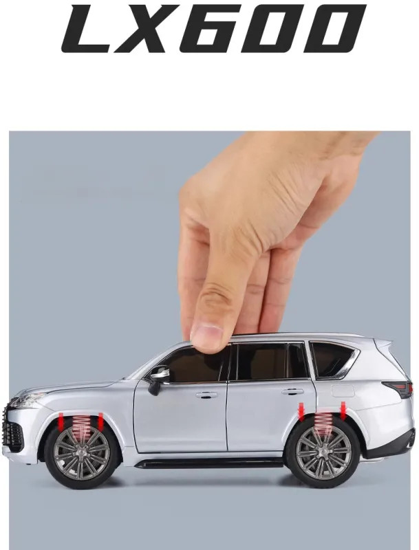 1:24 Lexus LX600 SUV Alloy Diecast Car Model Sound Light Kid’s Toy Collectibles