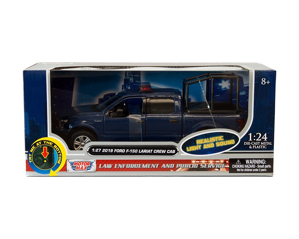 MOTORMAX 2019 FORD F-150 LARIAT CREW CAB 1/27 with STAND CAGE DARK BLUE 79543