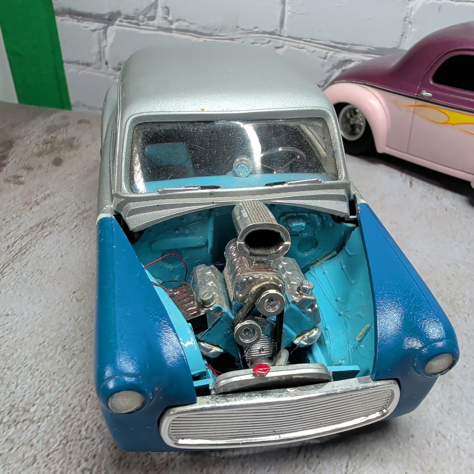 Built Custom Hot Rod Model Car Lot Willys Coupe & Chevy Drag Style