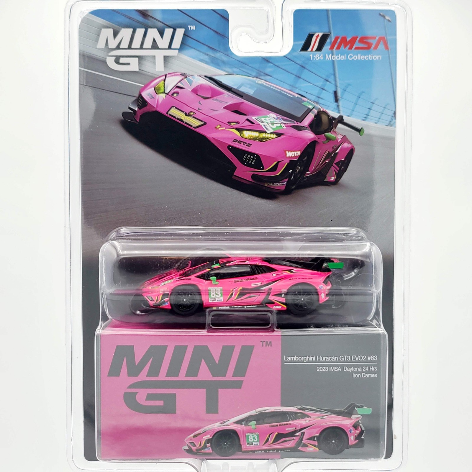 Mini GT Lamborghini Huracan GT3 EVO2 Iron Dames IMSA 2023 Daytona (Limited Ed)