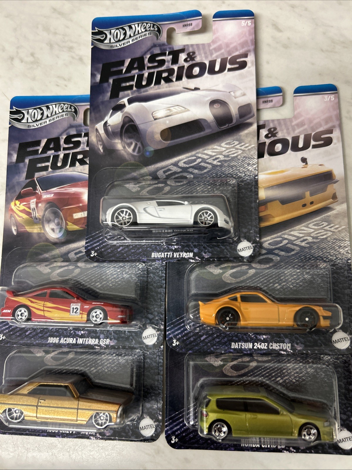2025 Hot Wheels Silver Series Fast And Furious Racing Course Set Of 5 Cased ￼