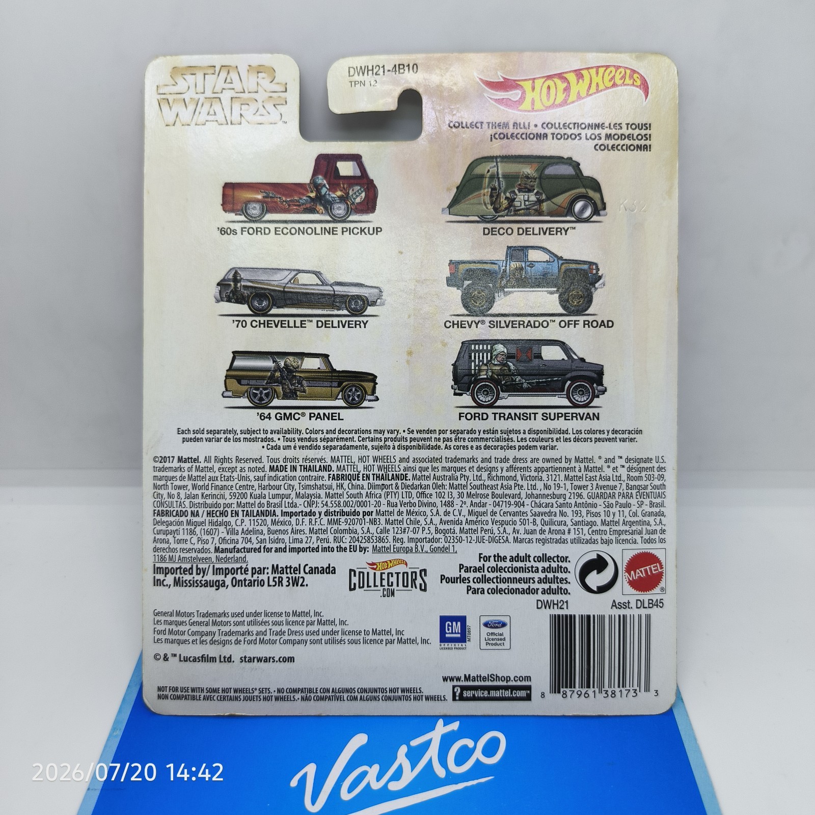 Hot Wheels ERROR NO TAMPO Star Wars 60s Ford Econoline Pickup ”Boba Fett” DWH21
