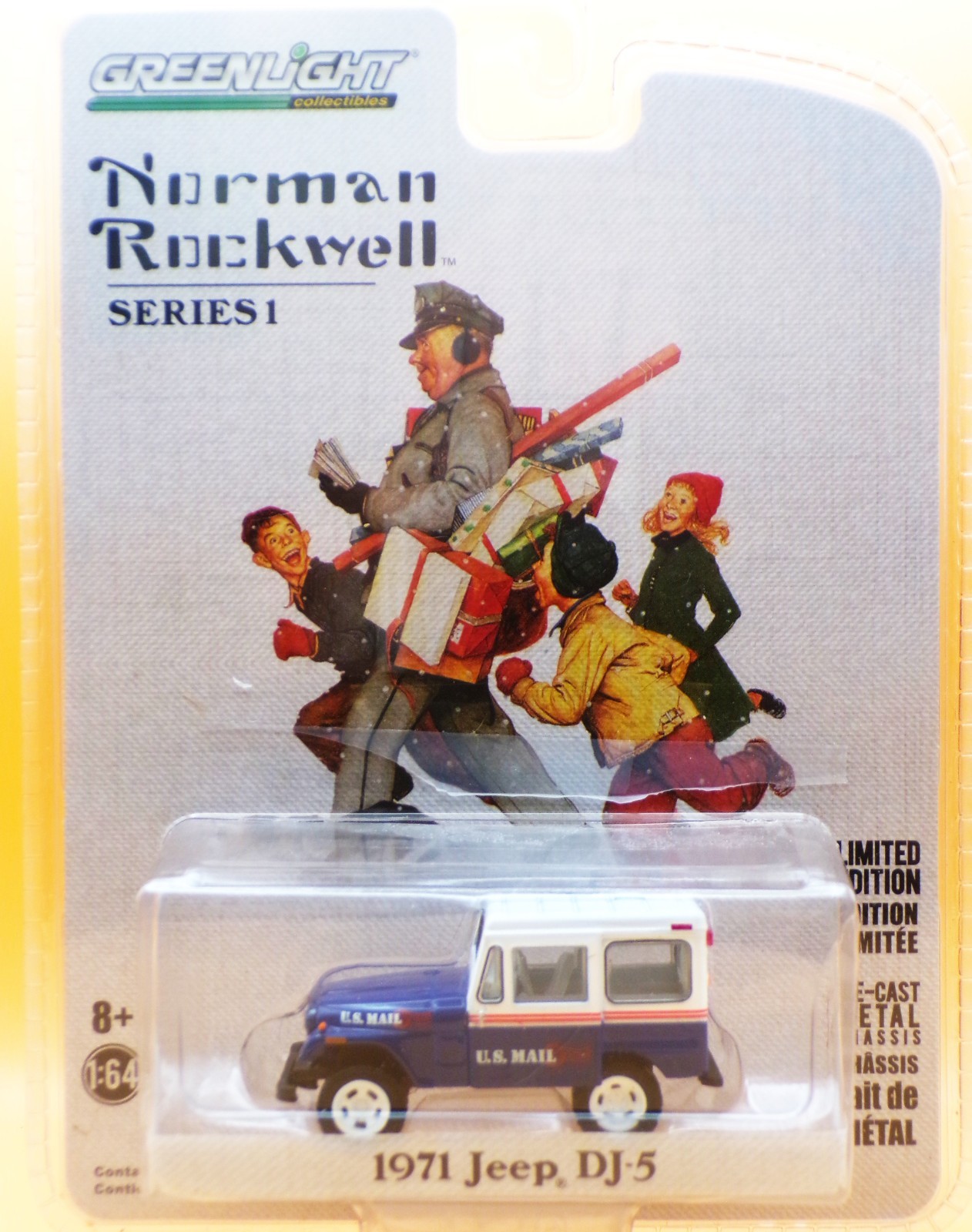 1971 Jeep DJ-5… Norman Rockwell Series …Blue/White USPS.. Greenlight …1:64
