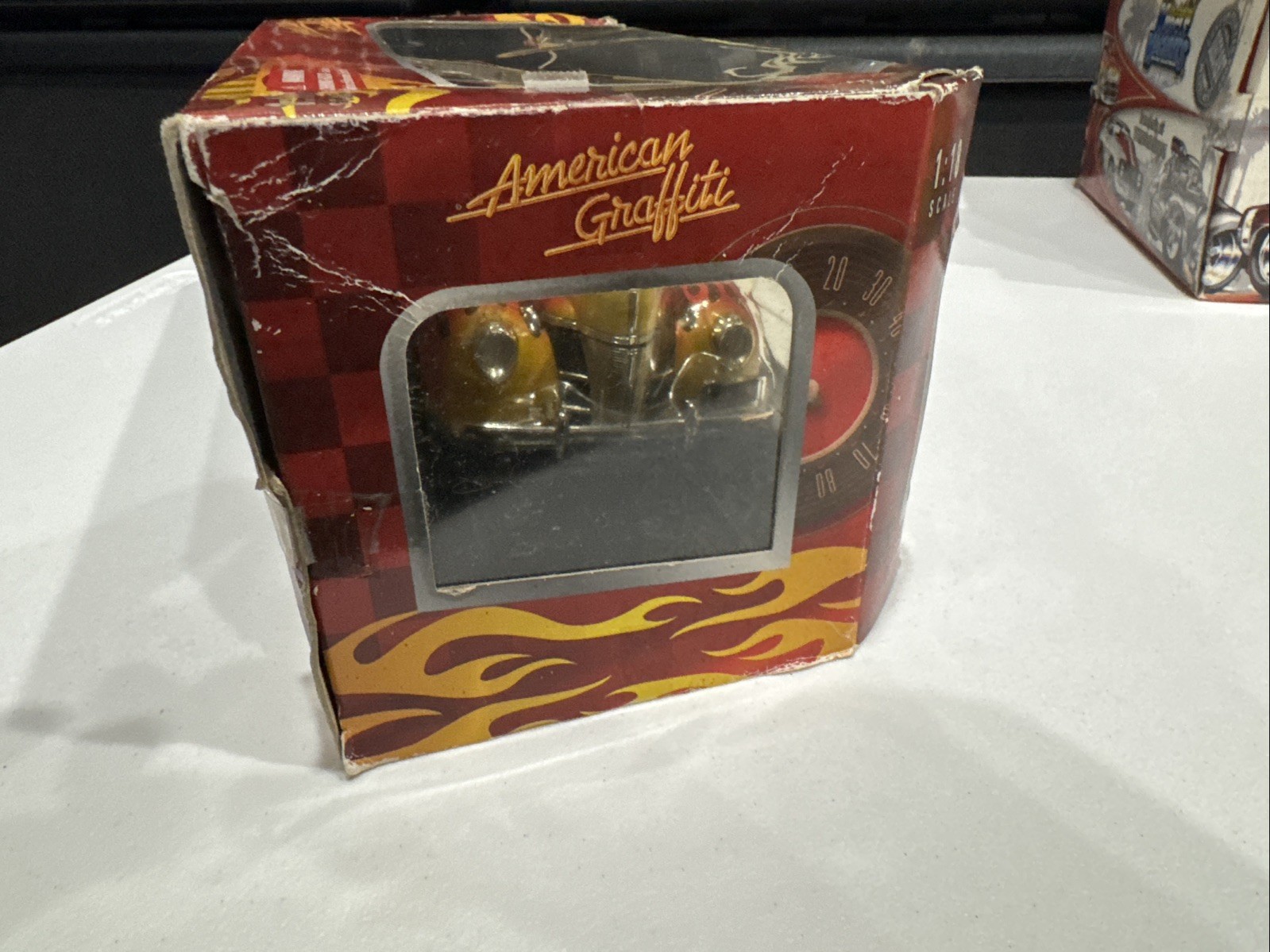 American Graffiti 1940 Ford Coupe 1:18 Diecast Car Black Flames Opening Metal