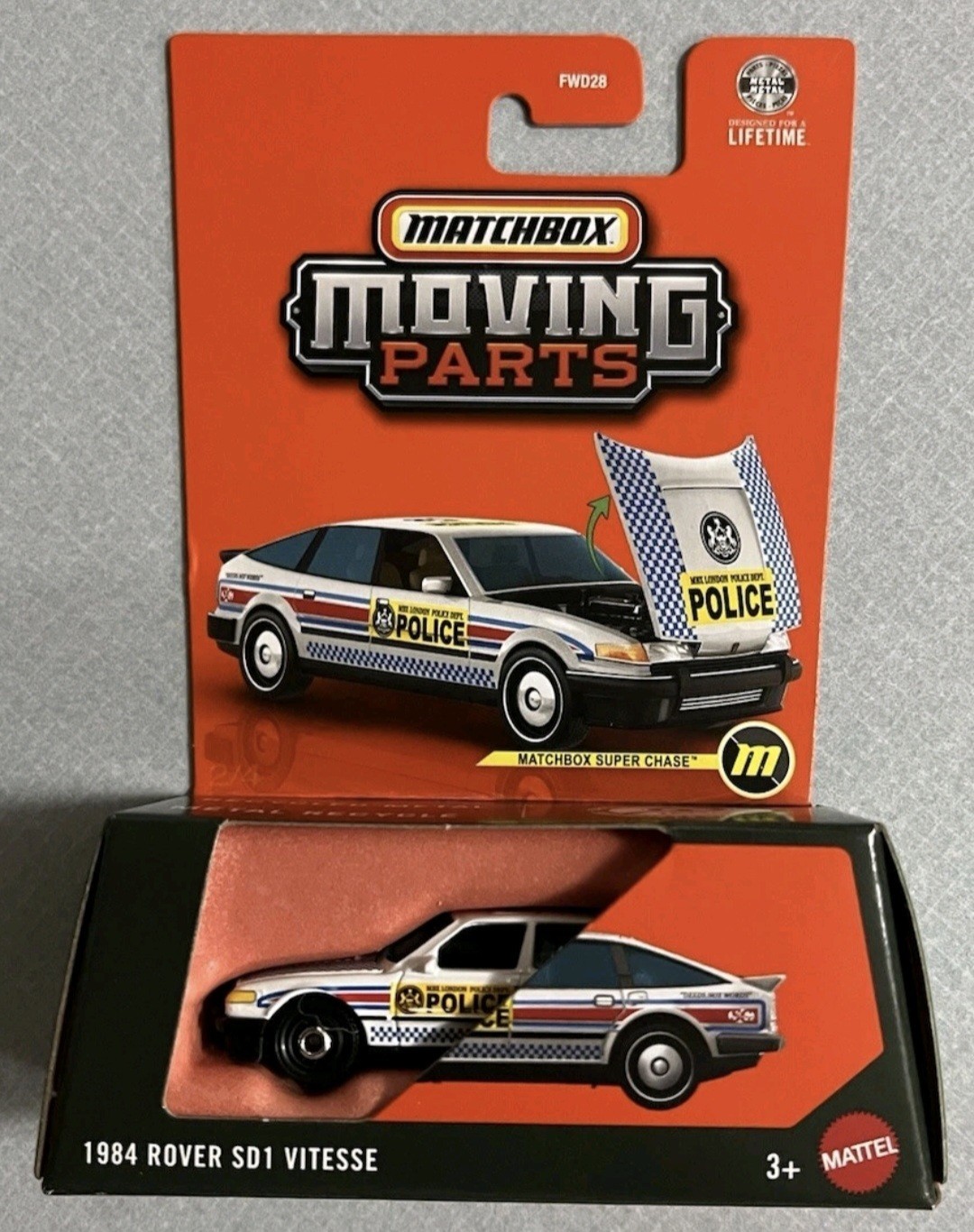 SUPER CHASE Matchbox 1984 Rover Sd1 Vitesse Police Super Chase 1/64 Moving Parts