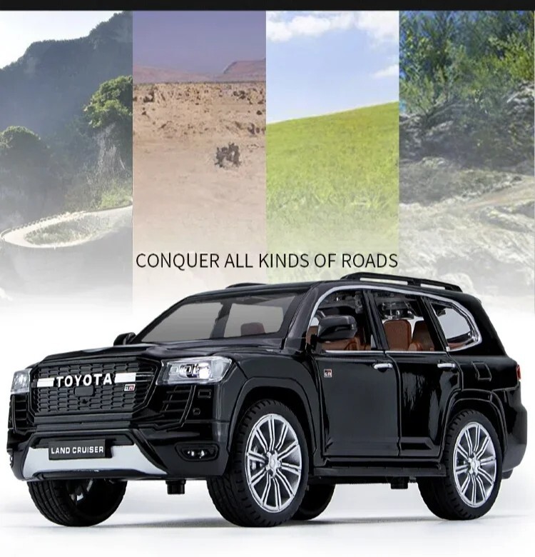 TOYOTA LAND CRUISER GT Model car Black 1:24 SUV
