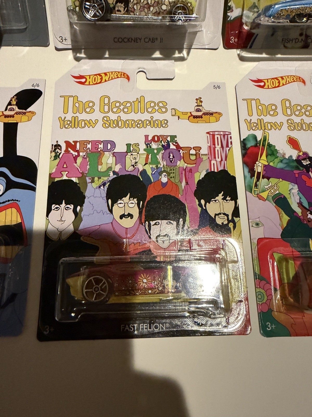 Hot Wheels 50th Anniversary The Beatles Yellow Submarine Full Set Of 6
