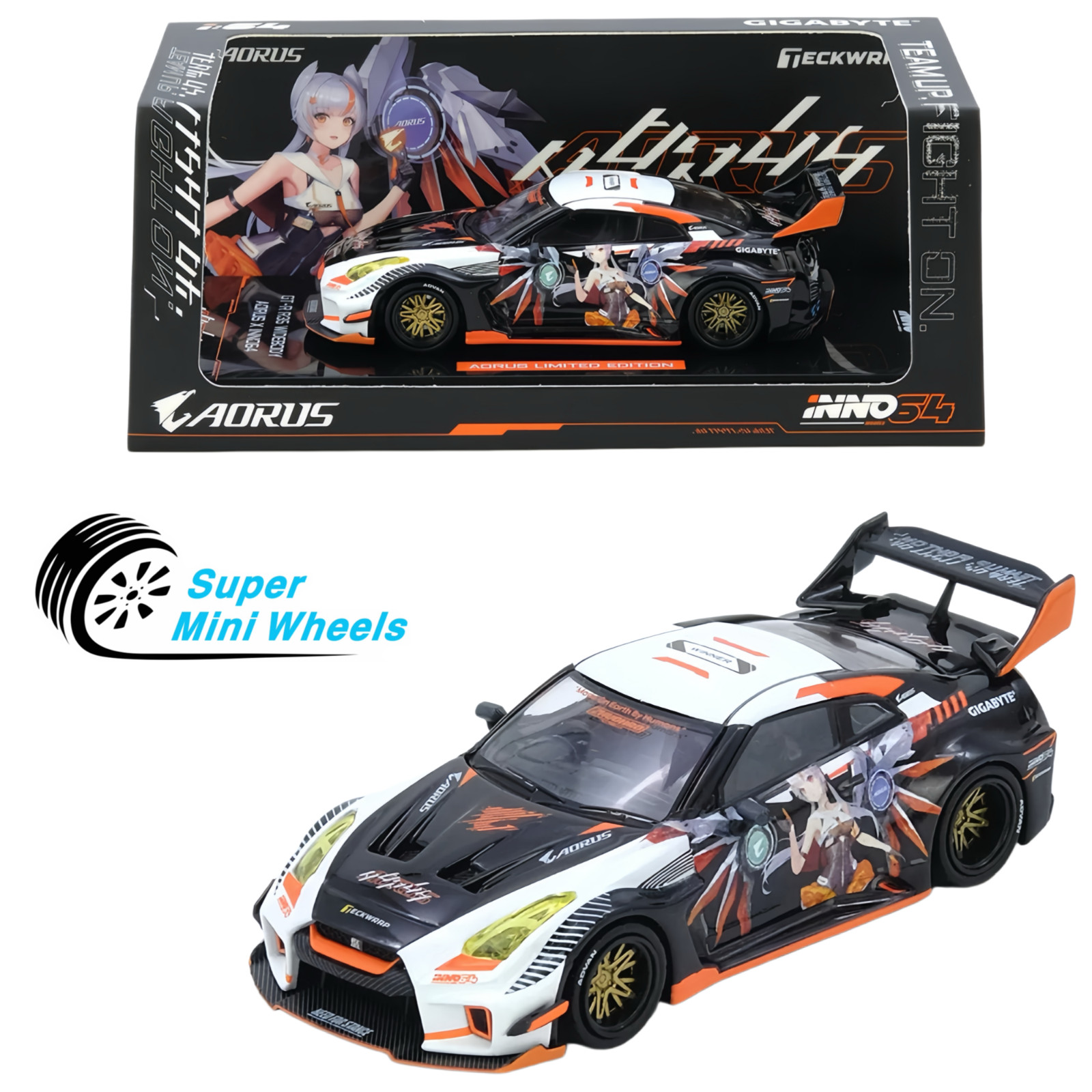 INNO64 1:64 Nissan GT-R R35 Widebody Aorus x INNO64