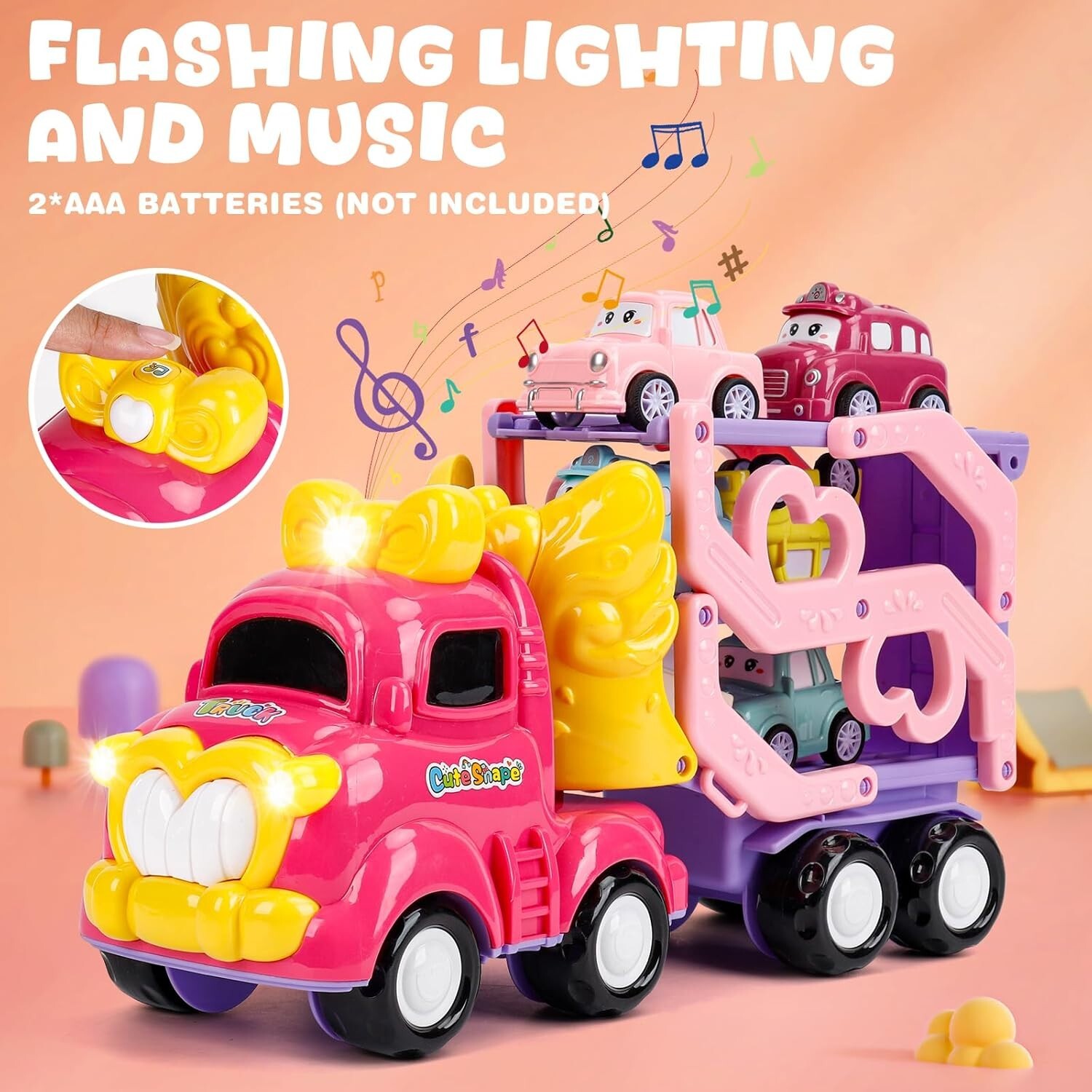 Toddler Truck Kids Car Toy Vehicle with Light & Sound for 3+ Girls, XMAS Gift UK