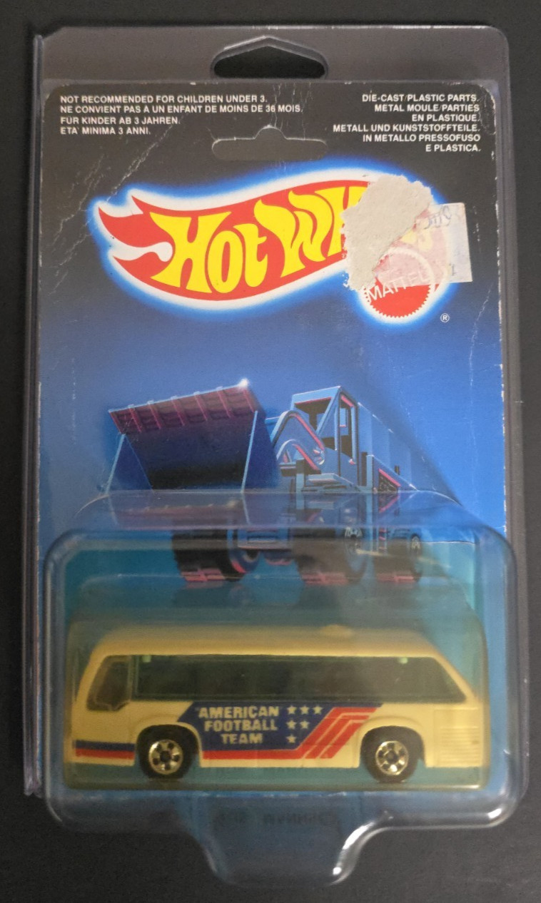 Hot Wheels “American Football Team” Team Bus / Auto Bus International Card 1986