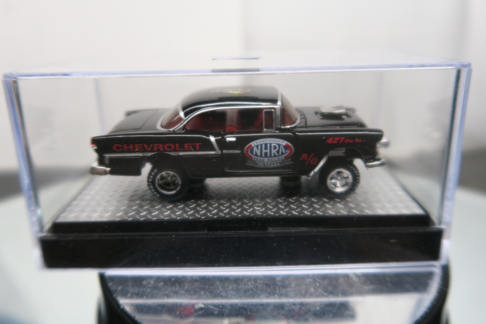 M2 MACHINES 1/64 1955 NHRA CHEVROLET BEL AIR GASSER WMTS16 IN DISPLAY CASE!