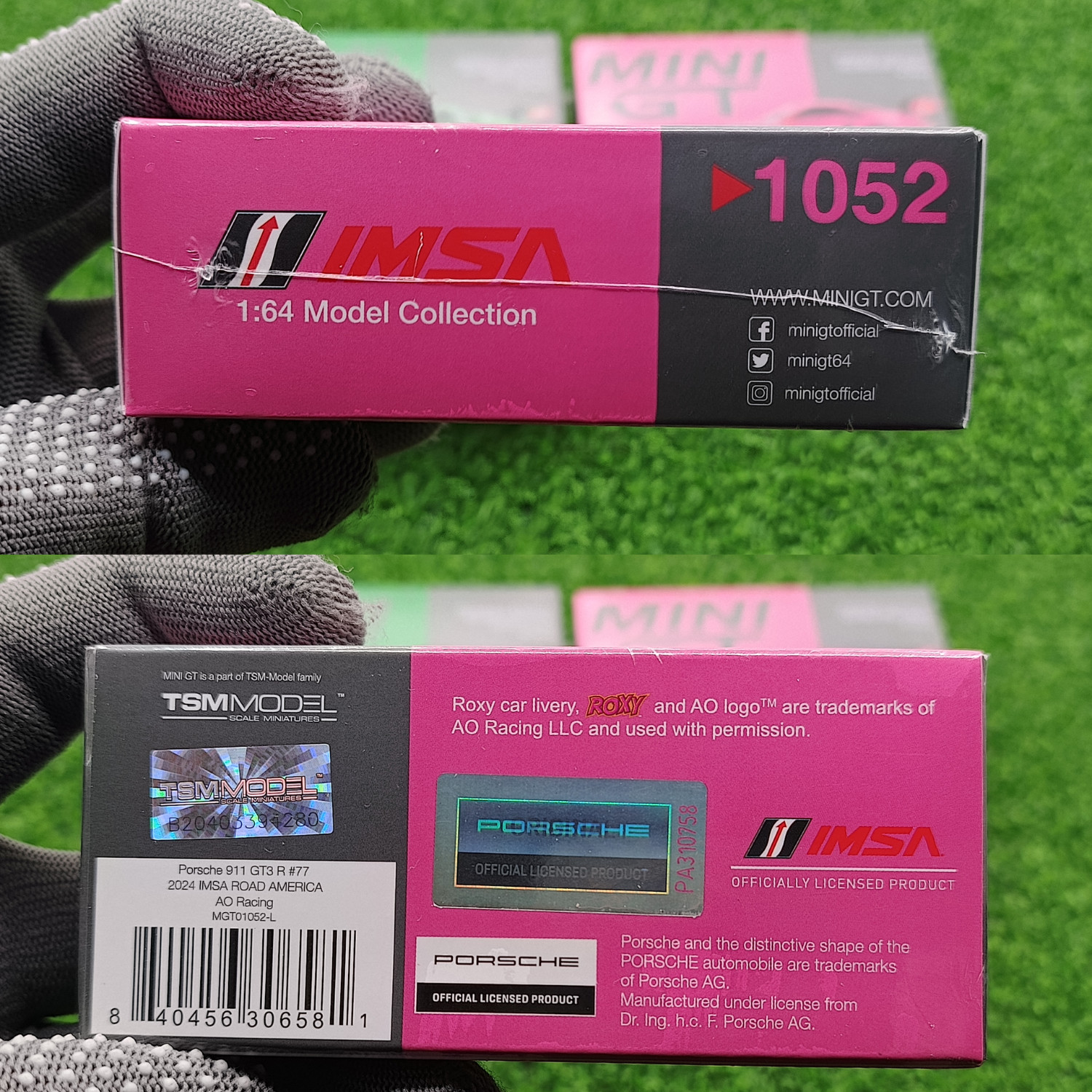 [BOX] Mini GT Porsche 911 GT3 R Roxy 1052 #77 2024 IMSA AO Racing – Sealed