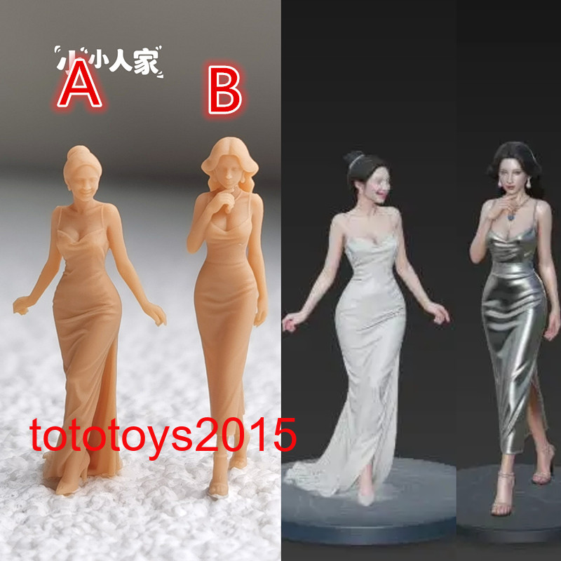 1/64 1/43 1/87 1/72 evening dress woman Scene Miniatures Figures Doll Model Toy
