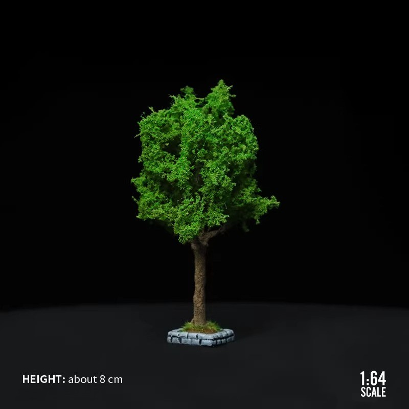 1:64 Green Simulation Tree, Miniature Scene Accessories, DIY Landscape Decor