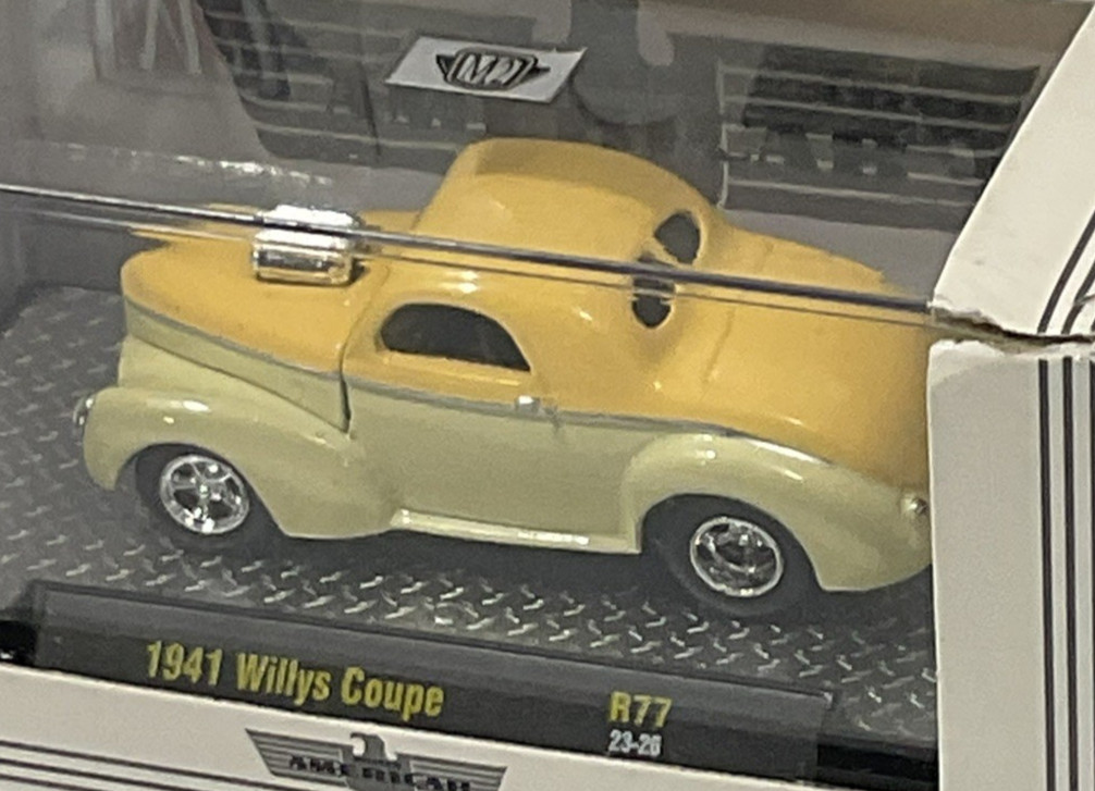 M2 Machines 1941 ’41 WILLYS COUPE R77 23-26 Americar Yellow/Cream 1/64 2023