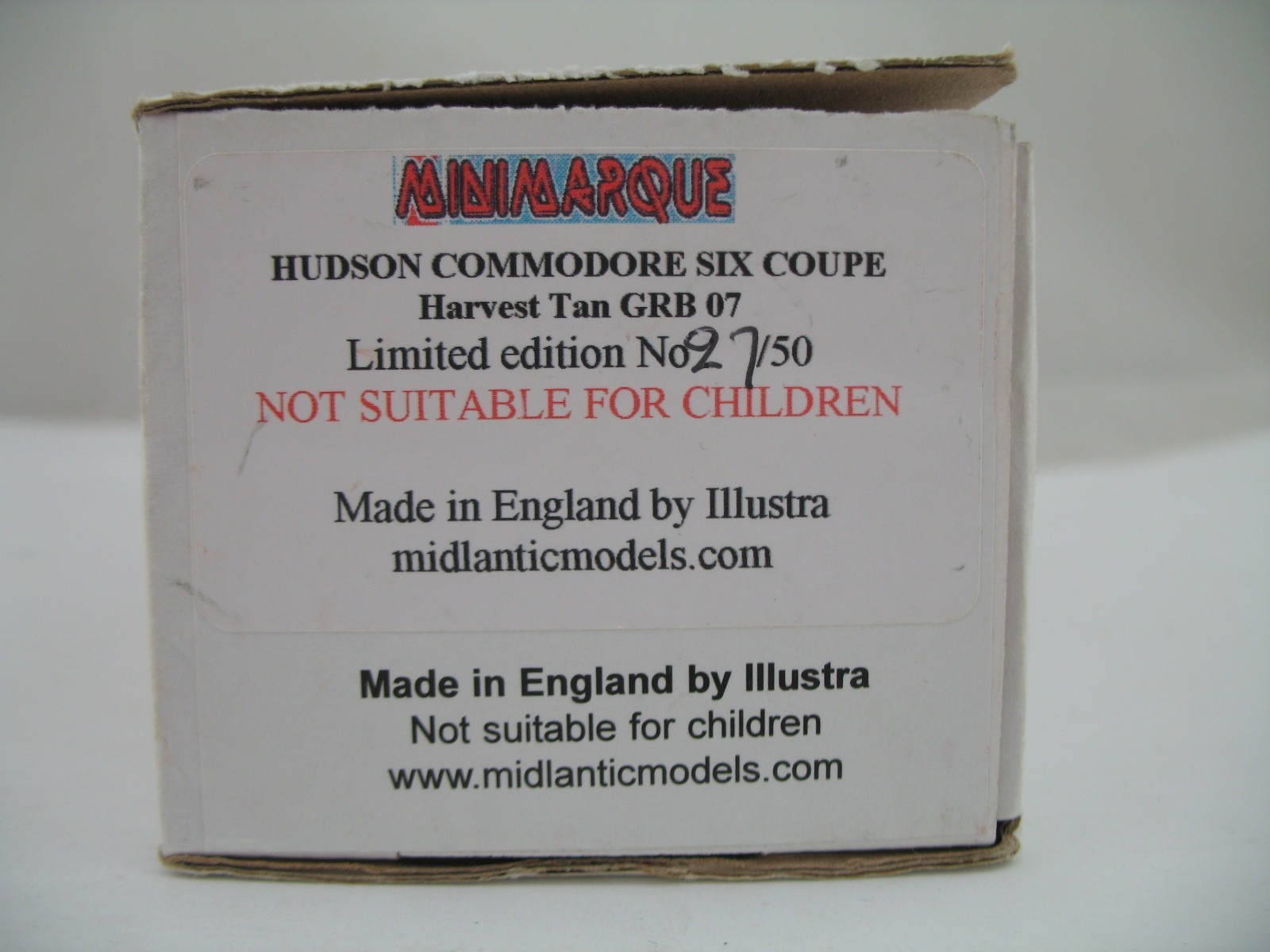Minimarque 1:43 Model GRB 07: 1940s or 1950s Hudson Commodore Six Coupe, Box, LE