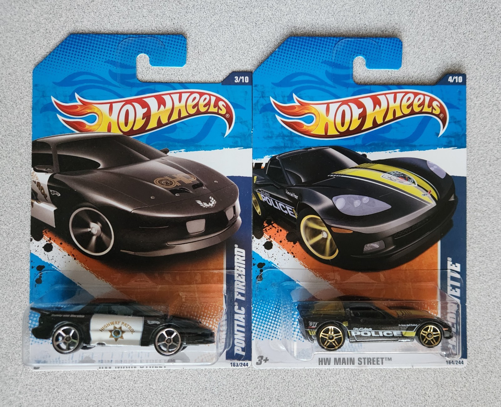 2011 Hot Wheels HW Main Street Police Firebird Corvette Hummer H2 Mustang Bundle