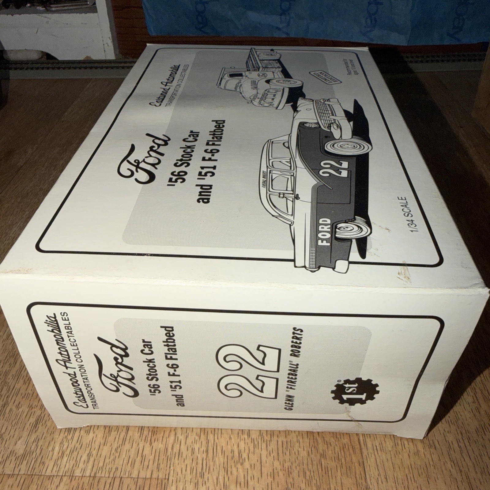 Eastwood Automobilia Ford ’56 Stock Car ’51 F-6 Flatbed 1:34 Diecast Blue New