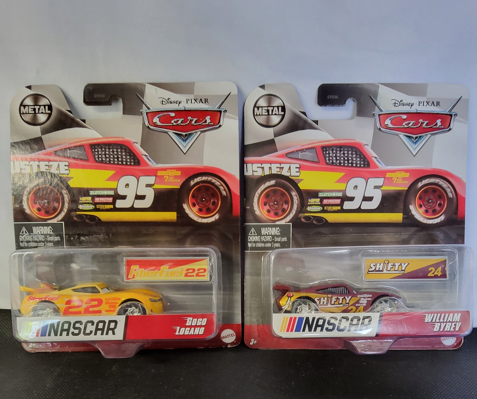 New Pixar Disney Cars NASCAR Gogo Logano William Byrev Metal Series Mattel 24 22