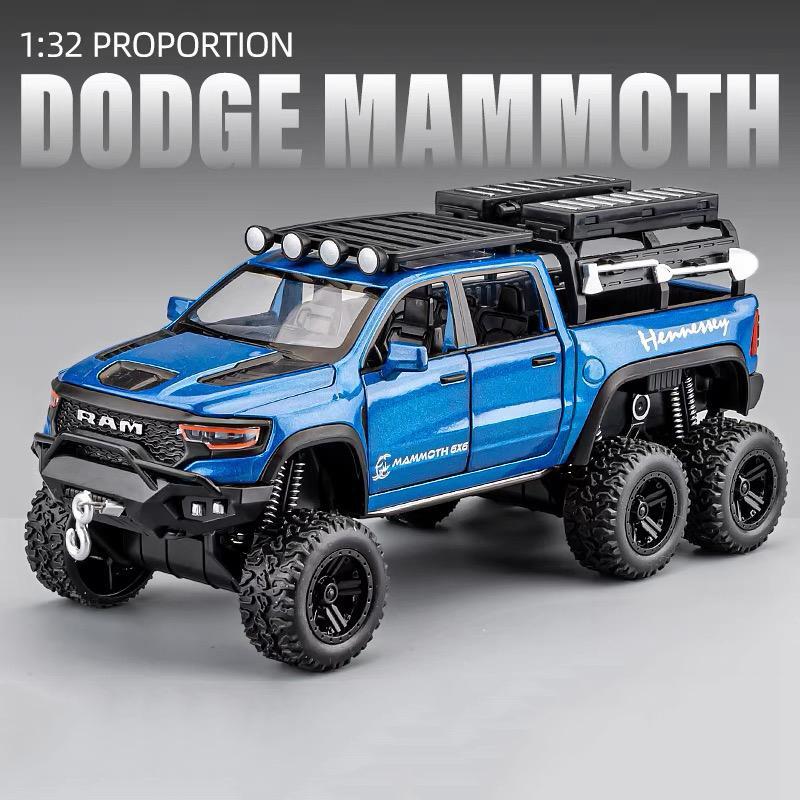 1:32 Dodge Ram 1500 Trx 6*6 Warlord Alloy Diecast Model Car with Sound & Light